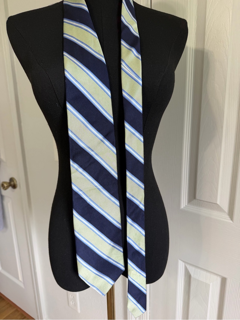 Brooks Brothers 346 Pure Silk Tie Navy Green Blue Repp Stripe Classic Men’s USA